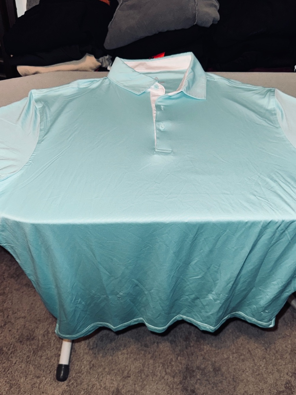 Head Men's Polo Shirt in Light Aqua with White Trim
